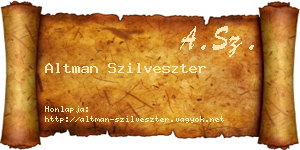 Altman Szilveszter névjegykártya