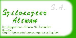 szilveszter altman business card
